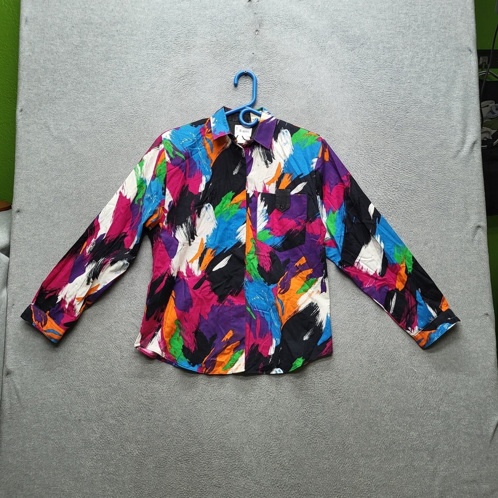 VINTAGE Roper Women Button Up Shirt 9/10 Multicolor Abstract Western 90s
